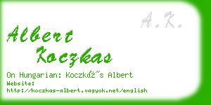 albert koczkas business card